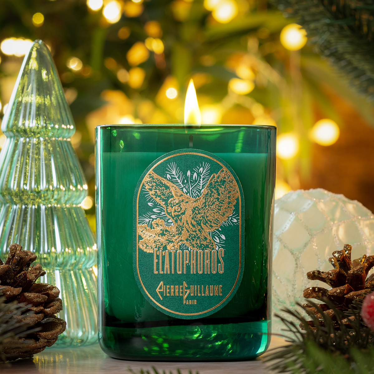 Pierre-Guillaume-Parsi---Elatophoros---Bougie-Parfumee---240g---Aiguilles-de-pin,-Sauge,-Myhrre,-Ciste-Labdanum-web-Square Elatophoros, scented candle 240g, Pine needles, Sage, Myhrre, Labdanum, Leather - Artwork