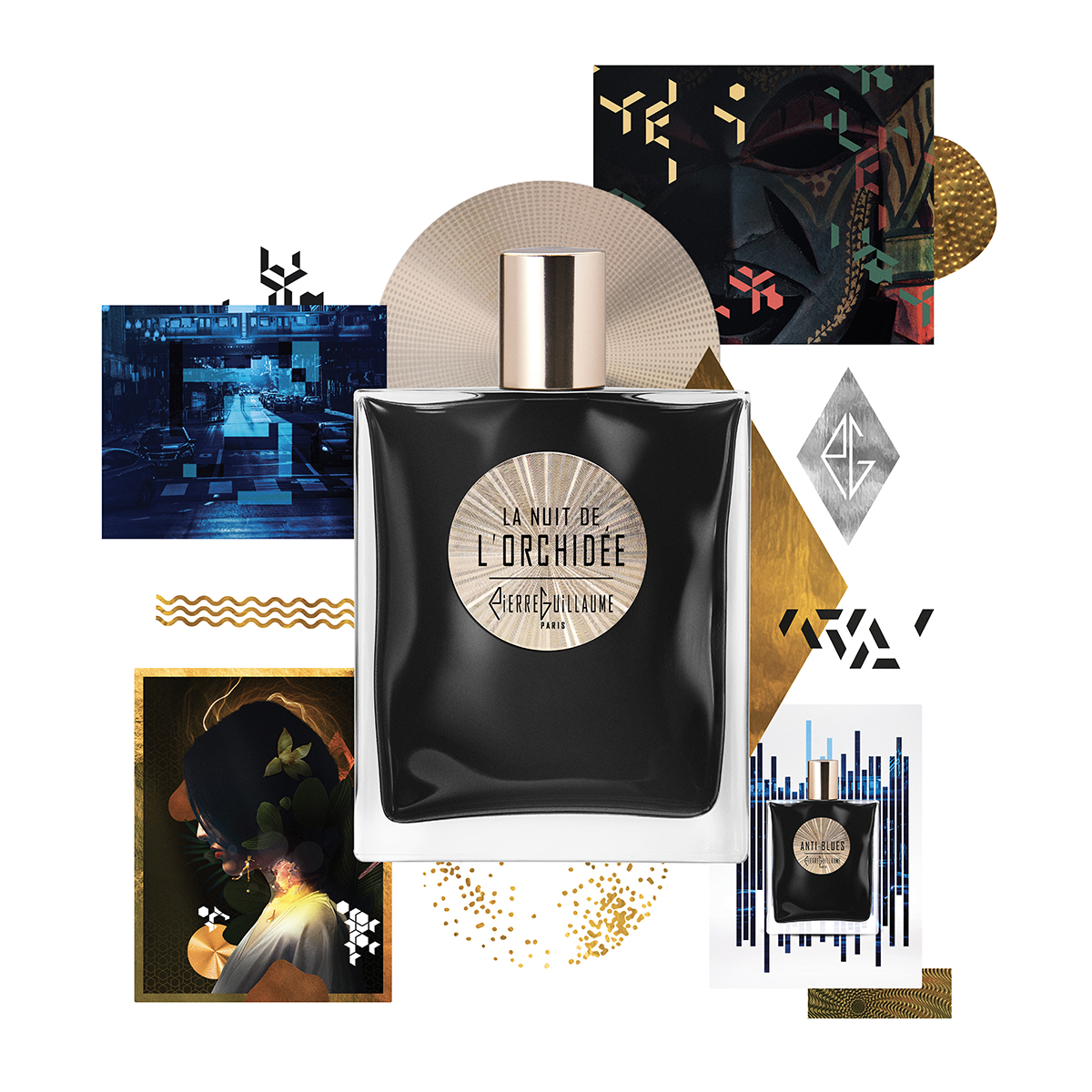 Pierre Guillaume Paris - Pierre Guillaume Confidentiel, des parfums modernes et urbains dans leur bouteille noire ornée d'un blason dorée constellé de lumière