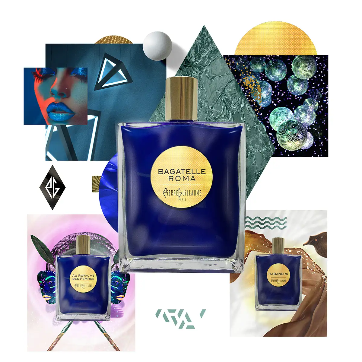 Pierre Guillaume Paris - Pierre Guillaume Contemplation, parfums d'exception de haute parfumerie, bouteille bleue Klein - 100ml - 50ml.