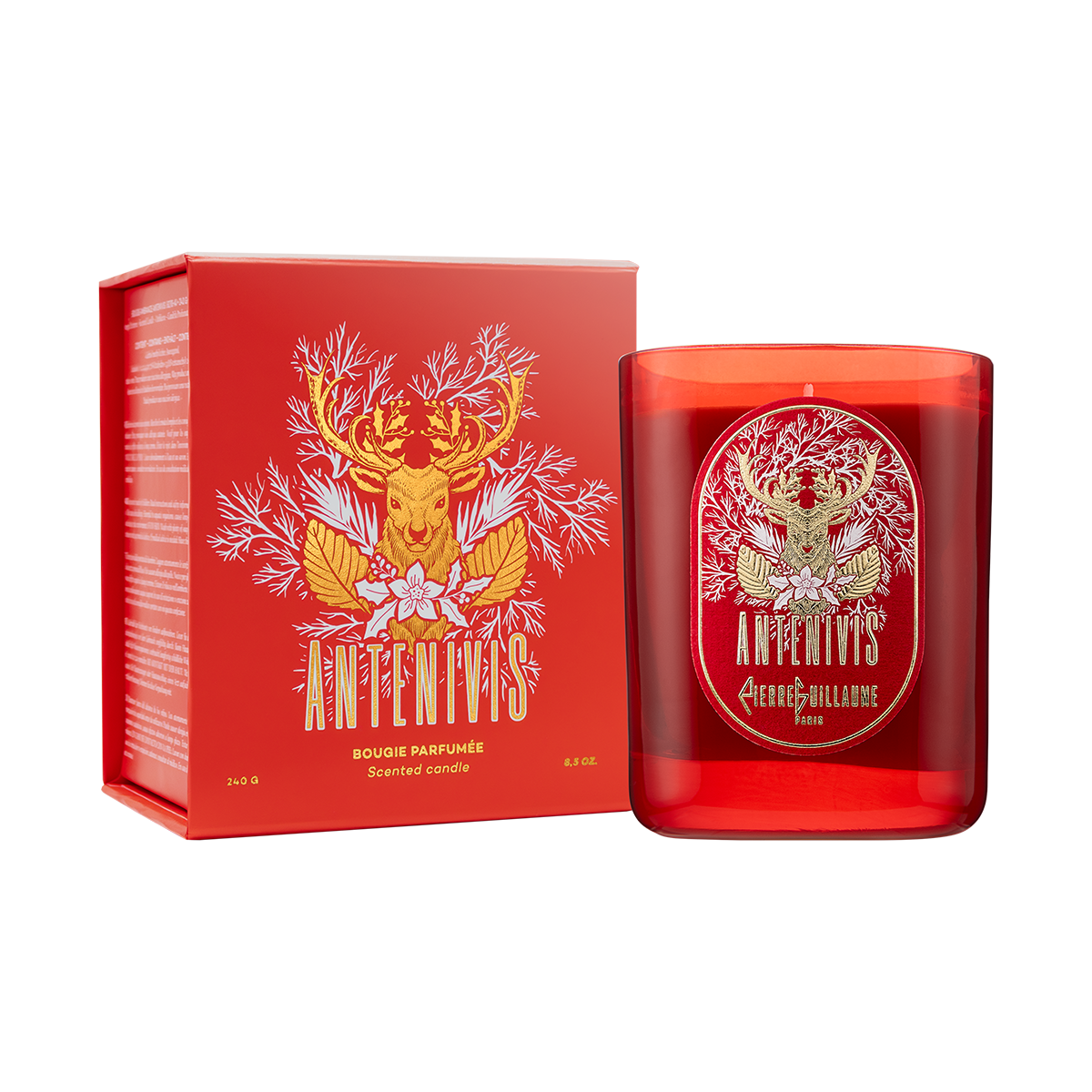 Pierre-Guillaume-Paris-Antenivis-Bougie-Parfumee-240g-Boîte-Bougie-Web-2025 Antenivis, Boite Bougie parfumée d'ambiance 240 g, Feuilles de thé, écorce de Mandarine, Cannelle, Fruits Secs, Résine d’épicéa, Bois de Cèdre.
