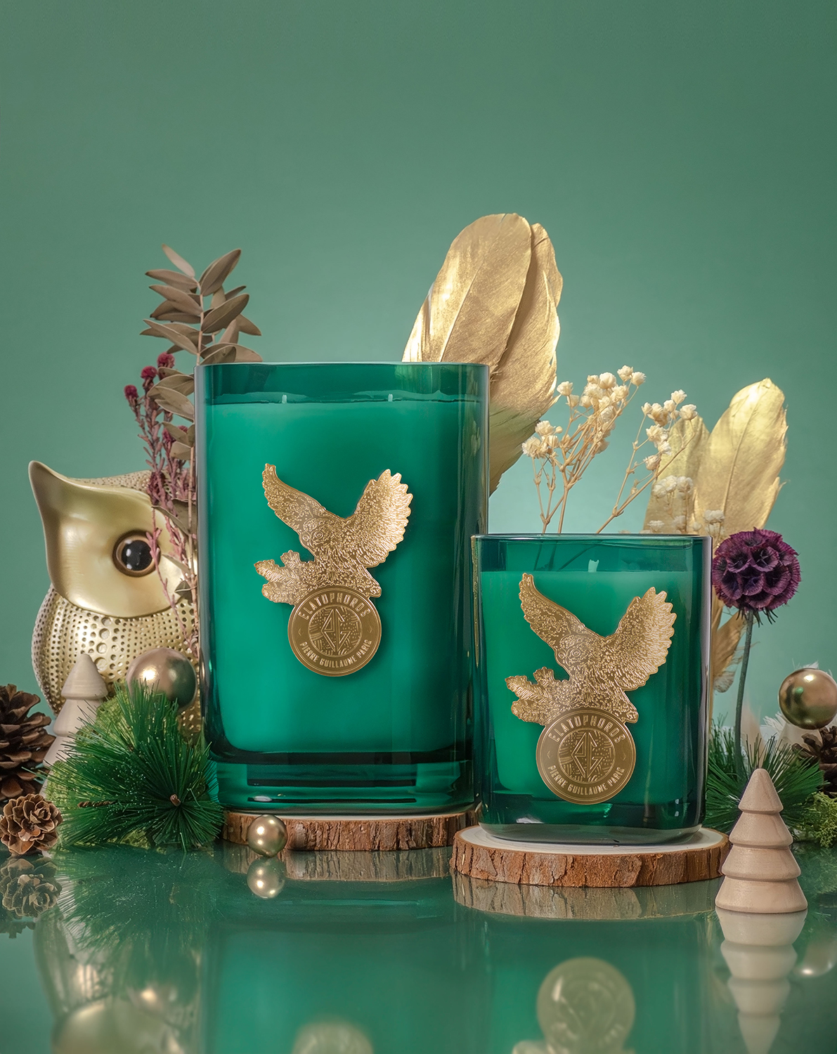 Elatophoros, Ornamental scented candle 1,5 kg, Pine needles, Sage, Myhrre, Labdanum, Leather - Artwork