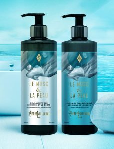 Le Musc & la Peau - Gel lavant integral et Emulsion Parfumée - 500ml - Romarin, Ylang-Ylang, Muscs - Artwork.