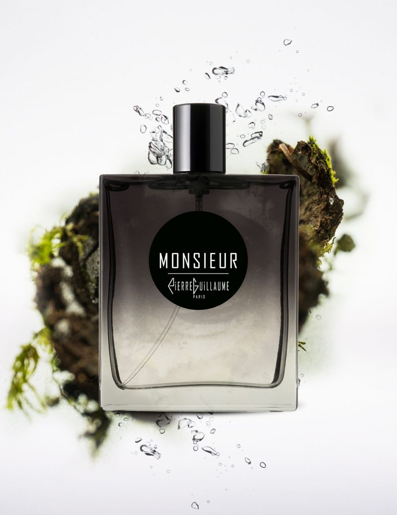 Monsieur - Perfume - Fragrance -Patchouli, Cedar, Vetiver, and Sandalwood essences, Poplar Absolute, Oak Moss, Frankincense, and Papyrus. 100ML. Artwork.