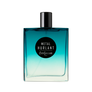 Flacon de parfum boisé musqué Métal Hurlant Pierre Guillaume Paris sur fond de bitume et de cuir