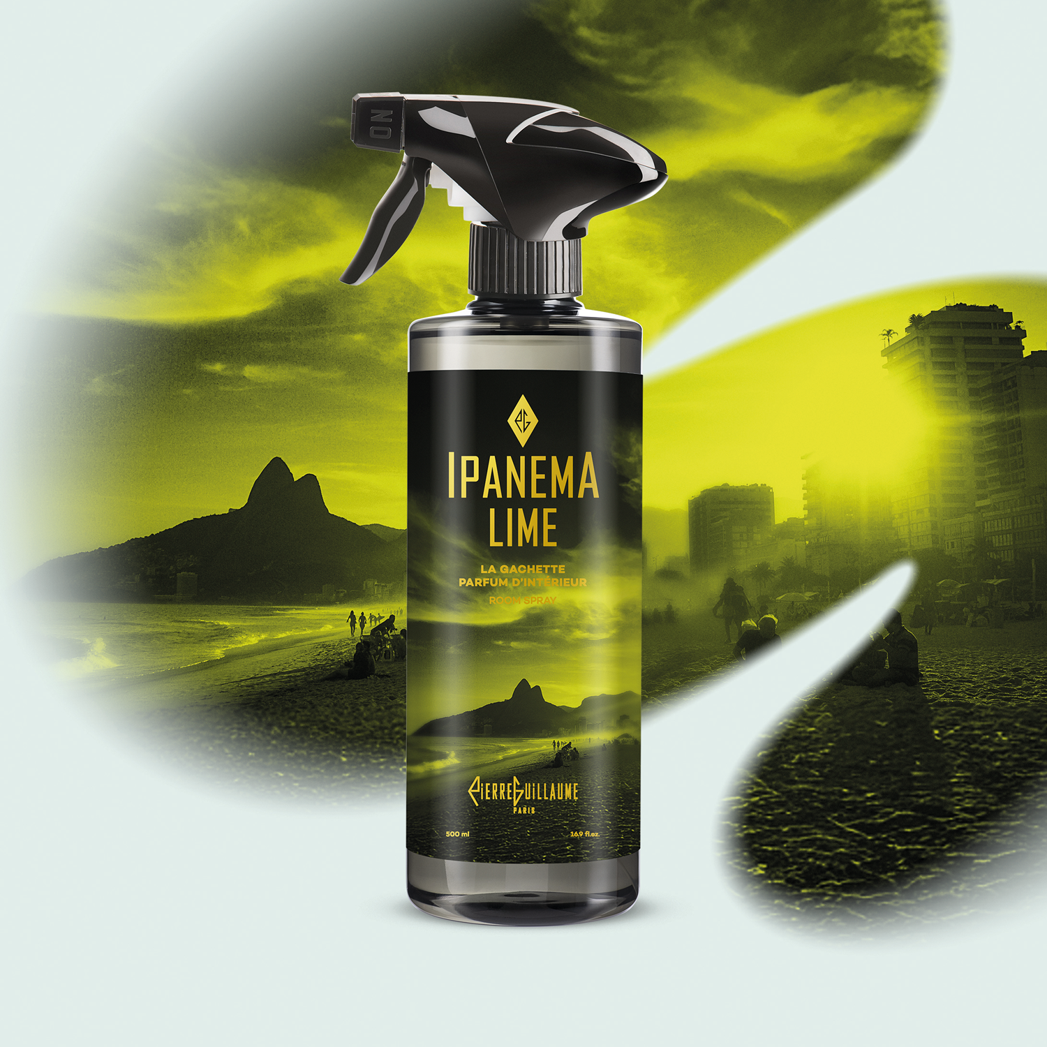 Ipanema Lime — La Gachette 500 ml, artwork ambiance tropicale et solaire — Pierre Guillaume Paris