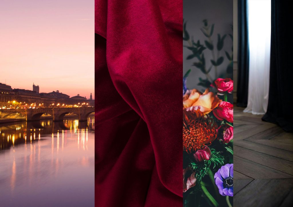 Parisian Palace — Luxurious interior, carpet and flower bouquet